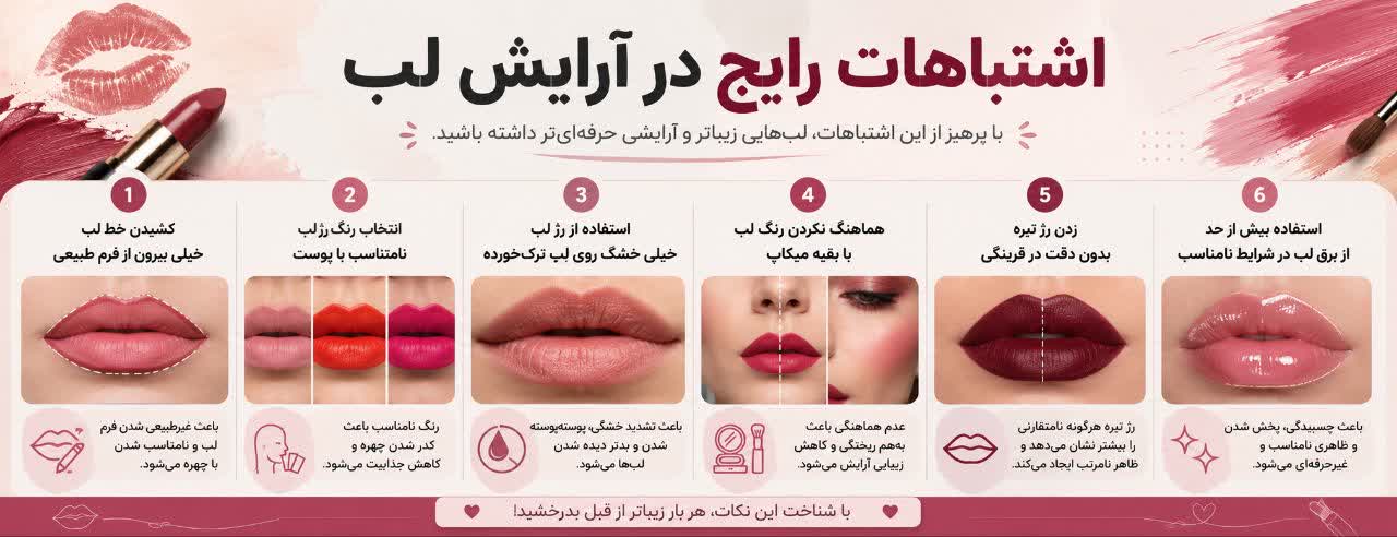 اشتباهات رایج در آرایش لب